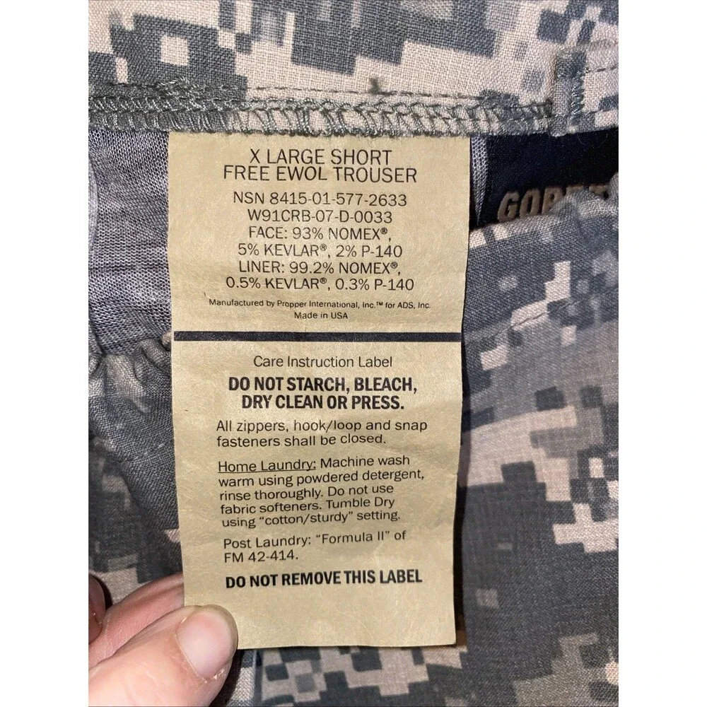Army ACU Gore-Tex Pants XL Short USGI FREE EWOL Fire Resistant Trouser NWOT